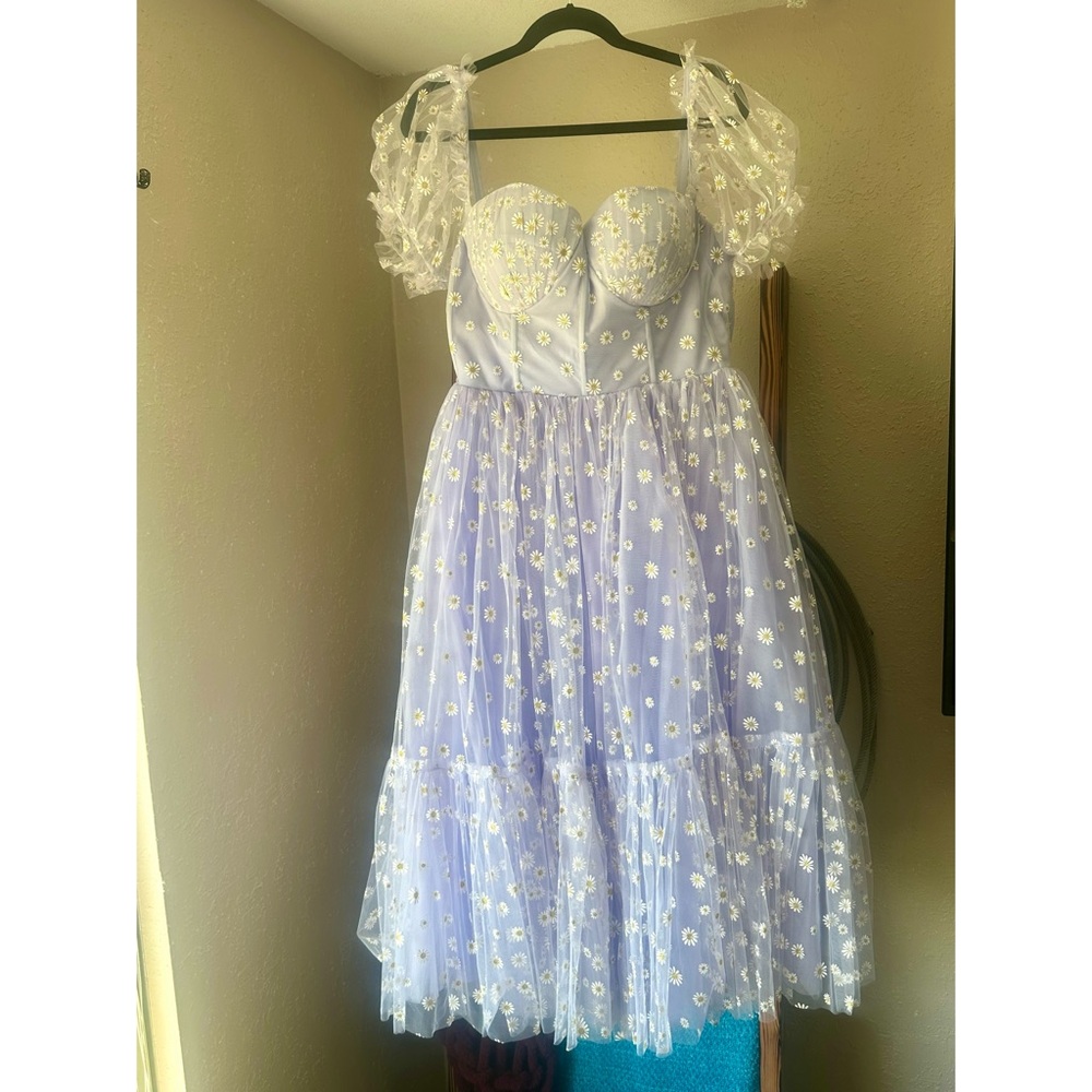 Ava gown purple daisy dress